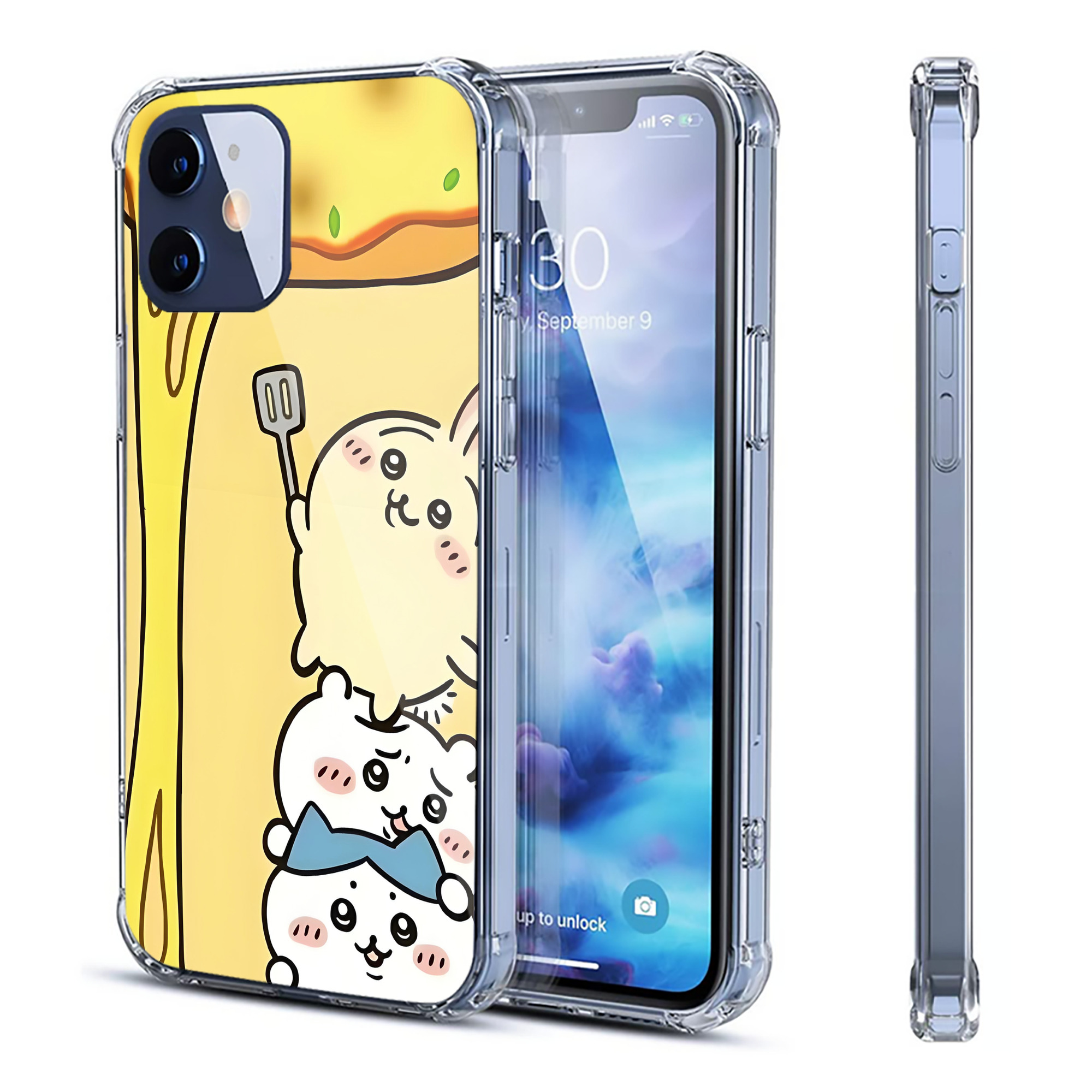 （画像用） ちいかわ Chii-kawa 【iPhone 12シリーズ対応】透明スマホケース（クリアソフトケース）